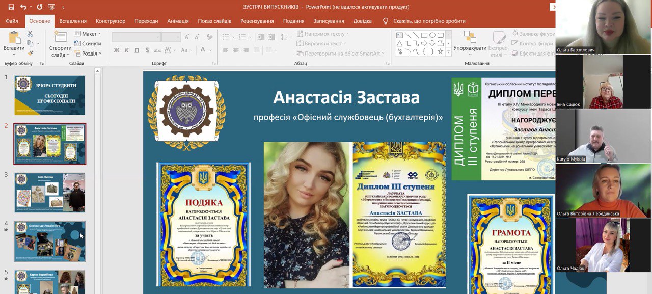 Онлайн-зустріч «Вчора студенти — сьогодні професіонали» об’єднала випускників та здобувачів освіти
